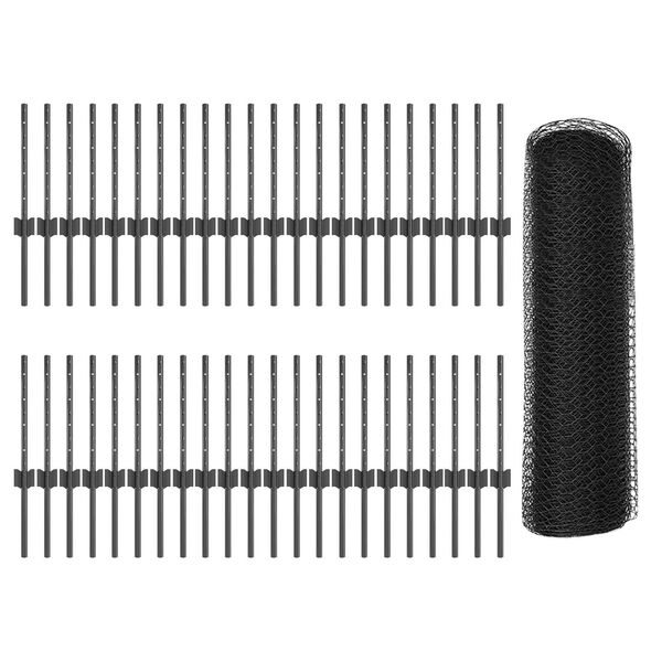 vidaXL Cl&ocirc;ture avec poteau Gris 0,4 x 100 m Acier et PVC