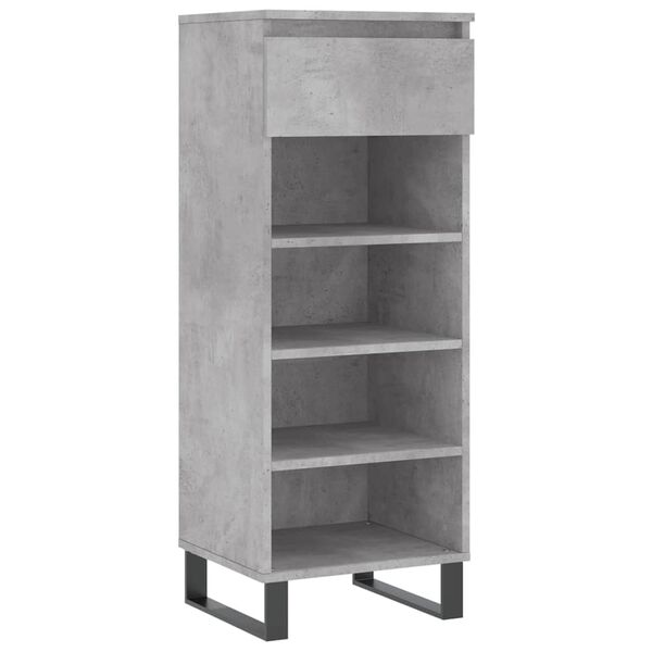 vidaXL Armoire à chaussures Gris béton 40x36x105 cm Bois d'ingénierie
