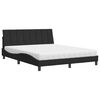vidaXL Lit avec matelas Hanko noir 160x200 cm velours
