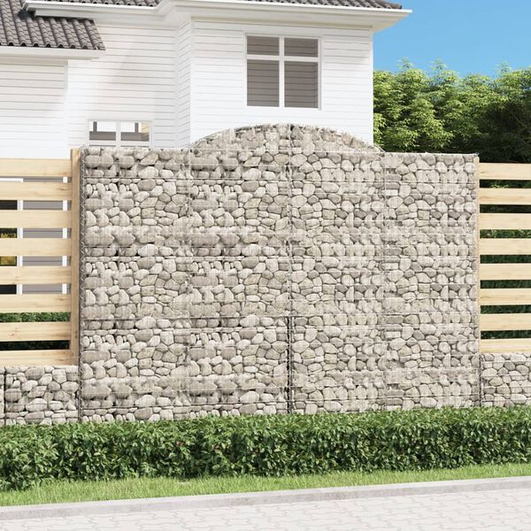 vidaXL Paniers &agrave; gabions arqu&eacute;s 6 pcs 300x30x220/240 cm fer galvanis&eacute;
