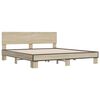 vidaXL Cadre de lit sans matelas ch&ecirc;ne sonoma 200x200 cm