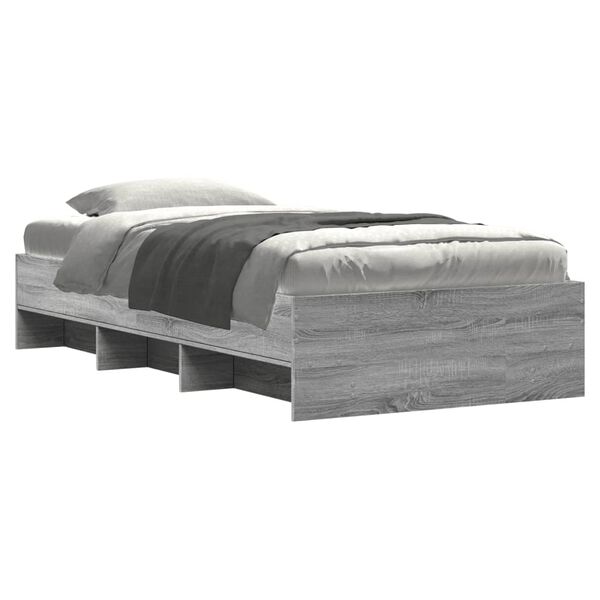 vidaXL Cadre de lit sans matelas sonoma gris 90x190 cm