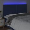 vidaXL T&ecirc;te de lit &agrave; LED Bleu 160x5x118/128 cm Tissu