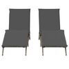 vidaXL Chaises longues avec coussins lot de 2 gris résine tressée