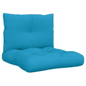 vidaXL Coussins de palette lot de 2 bleu tissu