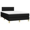 vidaXL Sommier &agrave; lattes de lit avec matelas Noir 120x200 cm Tissu