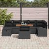vidaXL Ensemble de canap&eacute; de jardin 8 pcs Noir polyrotin