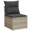 vidaXL Salon de jardin avec coussins 10 pcs gris clair r&eacute;sine tress&eacute;e