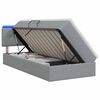 vidaXL Lit de rangement LED avec matelas Gris clair 90 x 190 cm Tissu