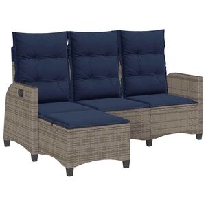 vidaXL Canap&eacute; de jardin inclinable coussins forme de L gris polyrotin