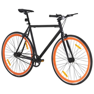 vidaXL Vélo à pignon fixe noir et orange 700c 51 cm
