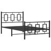 vidaXL Cadre de lit m&eacute;tal sans matelas avec pied de lit noir 100x190cm