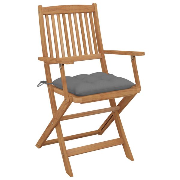 vidaXL Chaises pliables de jardin lot de 4 avec coussins Bois d'acacia