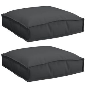 vidaXL Coussin 2 pc Tissu Oxford Noir 40 x 40 x 8 cm