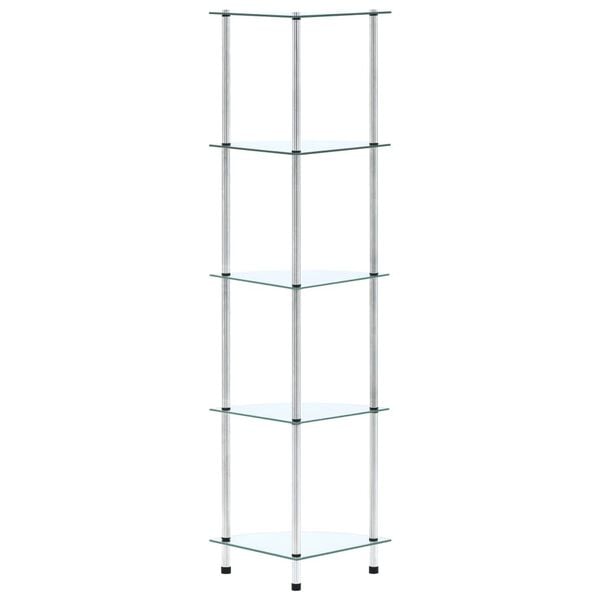 vidaXL Étagère 5 niveaux Transparent 30x30x130 cm Verre trempé