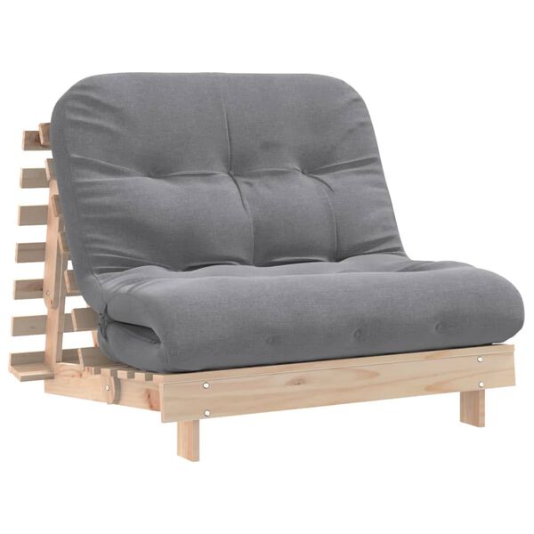 vidaXL Canap&eacute;-lit futon avec matelas 100x206x11 cm bois massif de pin