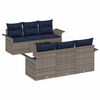 vidaXL Ensemble de canap&eacute; de jardin avec coussin 7 pcs Gris polyrotin