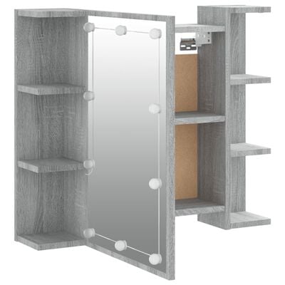 vidaXL Armoire à miroir avec LED Sonoma gris 70x16,5x60 cm