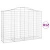 vidaXL Paniers &agrave; gabions arqu&eacute;s 12 pcs 200x50x140/160 cm Fer galvanis&eacute;