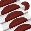 vidaXL Tapis d'escalier autocollants 10 pièces 65 x 21 x 4 cm Bordeaux Rouge Demi-rond Grand