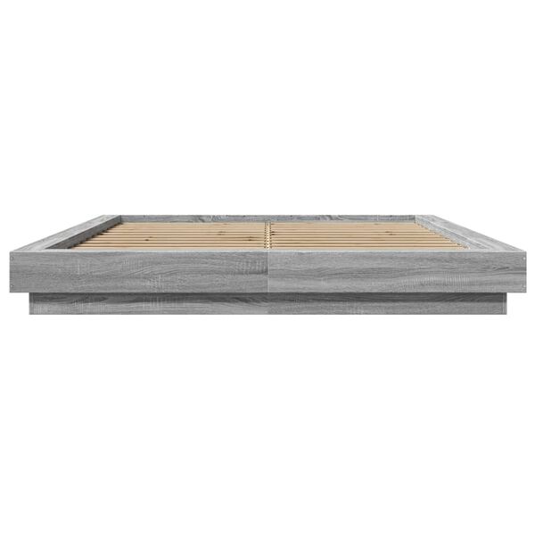 vidaXL Cadre de lit sans matelas sonoma gris 150x200 cm
