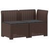 vidaXL Canap&eacute; de jardin 2 places avec coussins look rotin PP Marron