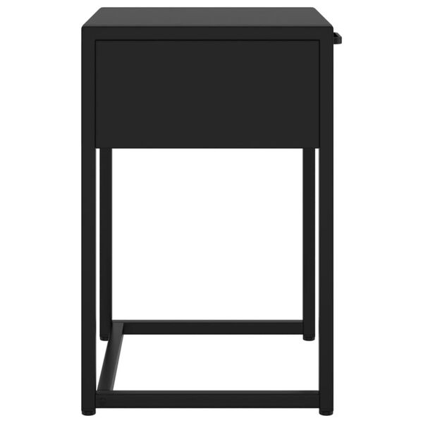 vidaXL Table de chevet Noir 38x35x54 cm Acier