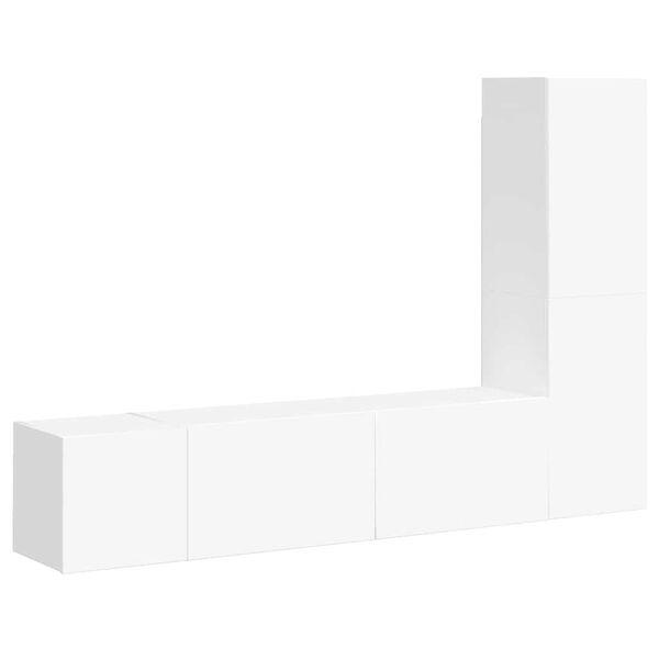 vidaXL Ensemble de meubles TV 3 pcs Blanc Bois d'ing&eacute;nierie