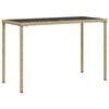vidaXL Table de jardin dessus en verre beige 115x54x74 cm poly rotin