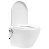 vidaXL Toilette murale sans rebord et r&eacute;servoir cach&eacute; C&eacute;ramique Blanc