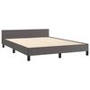 vidaXL Cadre de lit avec t&ecirc;te de lit sans matelas gris 140x190 cm