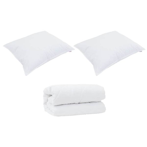 vidaXL Couette avec Oreillers avec oreiller 3 pcs Blanc Microfibre