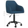 vidaXL Chaise pivotante de salle &agrave; manger Bleu Velours