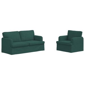 vidaXL Ensemble de Canap&eacute;s 2 pcs Vert fonc&eacute; 162 x 80 x 85 cm tissu