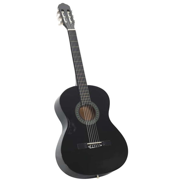 vidaXL Guitare classique pour d&eacute;butants Noir 4/4 39" Tilleul