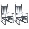vidaXL Chaises &agrave; bascule si&egrave;ges incurv&eacute;s lot de 2 gris peuplier massif