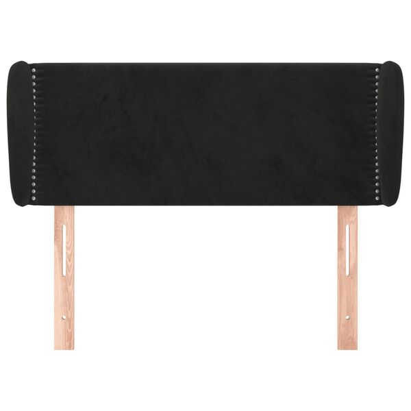 vidaXL T&ecirc;te de lit avec oreilles Noir 93x23x78/88 cm Velours