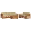 vidaXL Ensemble de canap&eacute;s d'ext&eacute;rieur 6 pc Naturel et Beige