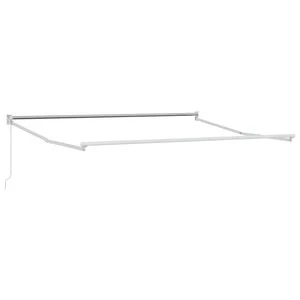 vidaXL Cadre de auvent manuel 3 x 2,5 m Blanc Aluminium thermolaqu&eacute;