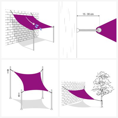 vidaXL Voile de parasol tissu oxford rectangulaire 2x3 m crème