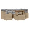 vidaXL Ensemble de canap&eacute; de jardin 7 pcs beige et gris clair