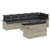 vidaXL Ensemble de canap&eacute; de jardin 9 pc Gris clair polyrotin