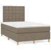 vidaXL Sommier &agrave; lattes de lit avec matelas taupe 120x190 cm tissu