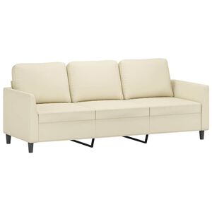 vidaXL Canap&eacute; &agrave; 3 places Cr&egrave;me 180 cm Similicuir