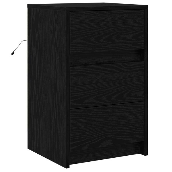 vidaXL Cabinet de chevet Ch&ecirc;ne noir 38 x 34 x 61 cm Bois d'ing&eacute;nierie