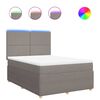 vidaXL Sommier &agrave; lattes de lit avec matelas Taupe 160x200 cm Tissu