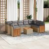 vidaXL Salon de jardin avec coussins 10 pcs beige r&eacute;sine tress&eacute;e