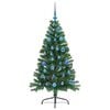 vidaXL Sapin de No&euml;l artificiel pr&eacute;-&eacute;clair&eacute; Vert 150 cm PVC