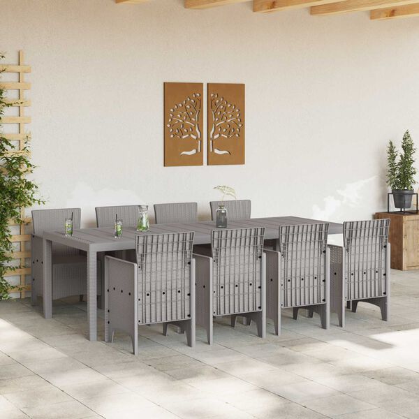 vidaXL Ensemble de salle &agrave; manger pour jardin 9 pcs Blanc