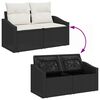 vidaXL Ensemble de canapé de jardin avec coussin 9 pcs Noir et Crème